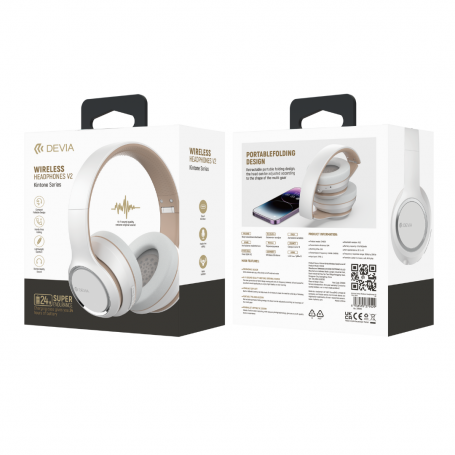 Buy Devia Kinton Series V2 Wireless Headset in White Best Sound Quality and Comfort