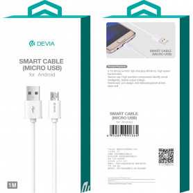 Buy USB/Micro Cable - Devia Smart Series 5V 2.1A 1M - White | Fast Charging & Durable