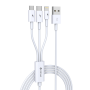 Devia Smart Series 3 in 1 Charging Cable USB Micro USB Lightning Type-C 1.2M White - Versatile & Durable