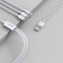 Devia Smart Series 3 in 1 Charging Cable USB Micro USB Lightning Type-C 1.2M White - Versatile & Durable