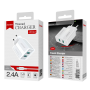 Kit Chargeur de Voyage 2USB / Type-C D-power J8522 Blanc - Charge Rapide et Efficace