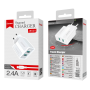 2USB Lightning Travel Charger Kit - D-power J8524 White | Fast & Portable Charging