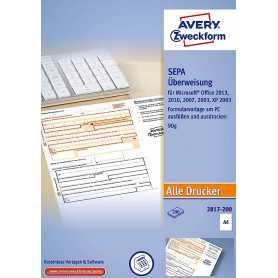 Feuilles de paiement SEPA A4 x200 - Avery Dennison Zweckform(Reconditionné)