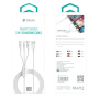 Devia Smart Series 3 in 1 Charging Cable USB Micro USB Lightning Type-C 1.2M White - Versatile & Durable