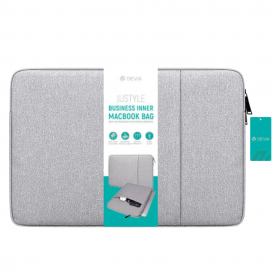Sac Intérieur MacBook/PC 15.4-16.2" Gris clair - Devia Justyle Business | Élégance et Protection
