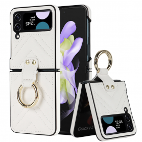 Coque Protection Samsung Galaxy Z Flip 4 Blanc Effet Matelassé - Style & Sécurité Assurés