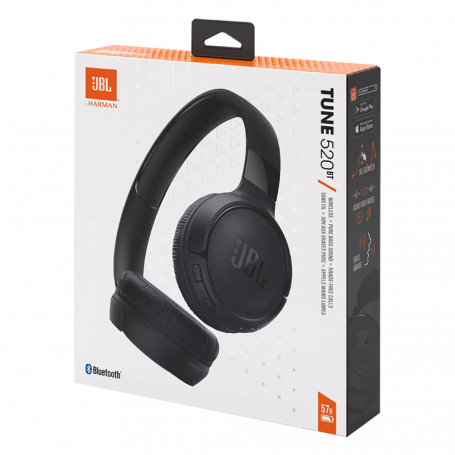 JBL Tune 520BT Bluetooth Headphones - Black | Wireless Over-Ear Comfort with Premium Sound
