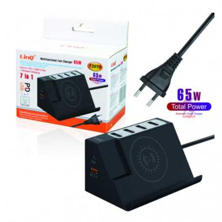 7 in 1 QC3.0/PD/USB/Wireless LinQ T3070 Adapter - Ultimate Charging Hub for All Devices