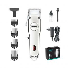 Rechargeable Multipurpose Hair Clipper VGR V-032 Silver - Precision Grooming Tool for All Hair Types