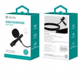 Microphone filaire Devia Smart Series Type-C Noir - Son de haute qualité pour appareils Type-C