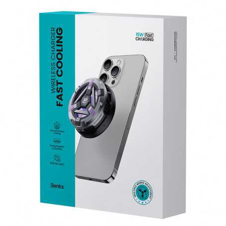 Benks MagClap Biliz Cooling Wireless Charger – Fast Cooling & Charging for Smartphones – Black