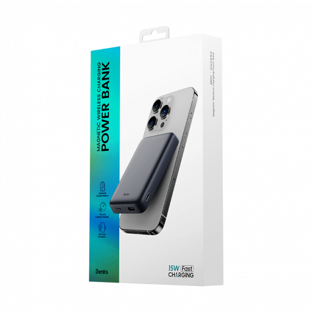 MagSafe Power Bank 10000mAh 15W - Benks MP07 Black Portable Charger