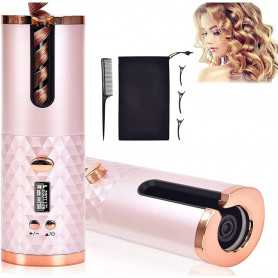 Fer à Friser Automatique en Céramique Ion Négatif - Rose | Beauté