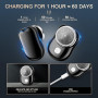 Mini Rasoir Électrique USB Rechargeable pour Hommes - Argenté