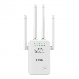 LinQ WLAN500 Long Range Wireless Extender 300Mbps 4 Adjustable Antennas White