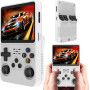 Mini Console de Jeu Vidéo Portable R36, Écran IPS 3,5", 64Go - Blanc Nouveau