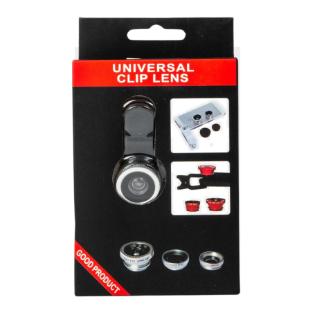 Objective to Clip Fisheye Universal 3 in 1 for Phone - Silver