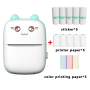 Mini Imprimante Portable en Blanc Bleu - Impression Rapide Où que Vous Soyez