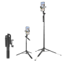 Support Tripod Bluetooth Phone Stand with Double Lighting Black K28 1.7M - Perfect for Pro Photography