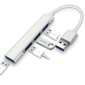 HUB Type-C 4 en 1 pour Ordinateur: 4 Ports USB 3.0, Connexion Rapide