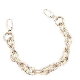 Collier Coque Téléphone Maille Argenté Pierres Blanches 31CM - Élégance Unique