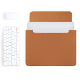 Sac en Cuir HUASHENG 11 Pouces - Étui d'Ordinateur Portable Marron de Luxe