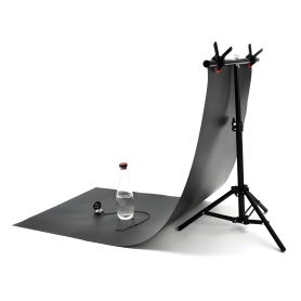 Arrière-Plan Noir Réfléchissant en PVC pour Studio de Photographie 80x160cm