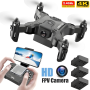 Mini Drone Professionnel Pliable RTF - Quadricoptère RC Portable avec 4 Batteries Incluses