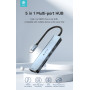 HUB Type-C 5 in 1 DEVIA USB 3.0 x3 Card Reader PD 3.0 Fast Charge Adapter - Updated Version