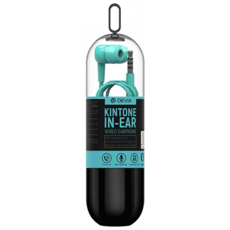Écouteurs Filaires Devia Kintone V2 EM018 Bleu avec Télécommande et Micro Jack 3.5mm - Qualité Sonore Exceptionnelle pour votre