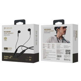 Achetez Écouteurs Sport Bluetooth Devia Kintone EM036 - 15H d'Autonomie - Noir