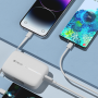 Dual Cable Power Bank 10000mAh Lightning Type-C - DEVIA EP158 White | Fast Charging Portable Charger