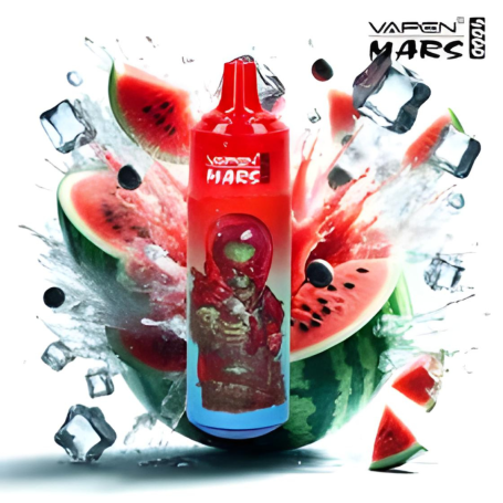 Rechargeable Type-C Vape Vapen Mars 9000 Puffs Watermelon Ice 0% Nicotine – Long-Lasting Flavorful Vape