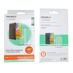 Pack Coque + Verre Trempé ESSENTIELB pour Samsung Note 10 Lite