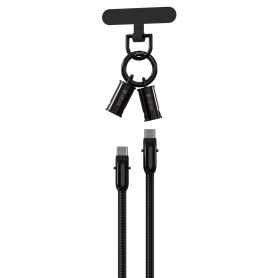 Câble Collier 2-en-1 Type-C/Lightning 27W 1.2M Noir - Devia Extreme Speed Series - Chargement Ultra Rapide