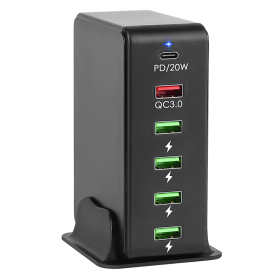 Chargeur Multiports - Adaptateur Universel USB Noir Avancé pour Tous vos Appareils