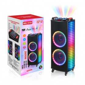 Enceinte Bluetooth Double Haut-parleur 12 pouces 2000W - Son Puissant et Haute Qualité