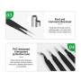 Antistatic Straight Tweezers Black - RELIFE RL-ESD-11 Precision Tool for Electronics and Crafts