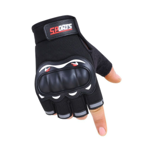 Gants de Protection Demi-Doigt Moto Respirants - Noir | Confort et Sécurité Garanties