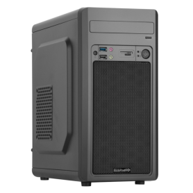 Boîtier MicroATX MIP Smart Noir Mat avec Alim 480W et Ports USB3/USB2 – Performance et Élégance pour PC