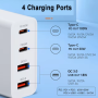 Achetez l'Adaptateur Secteur 100W 2 Ports USB + 2 Type-C + 3 Connecteurs (EU-US-CN) Blanc - C213 (WUW)
