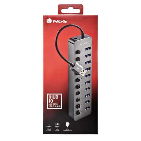 High-Speed NGS IHUB 10 Port USB 3.0 Hub – Expand Your Connectivity