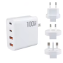 Achetez l'Adaptateur Secteur 100W 2 Ports USB + 2 Type-C + 3 Connecteurs (EU-US-CN) Blanc - C213 (WUW)