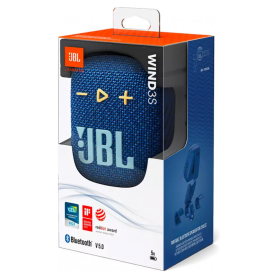 JBL Wind 3S Portable Bluetooth Speaker - Blue - Waterproof, Bike Mount, FM Radio