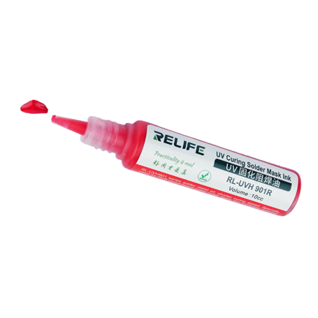 Encre de Masque de Soudure UV RELIFE RL-UVH 901R Rouge - Qualité Professionnelle