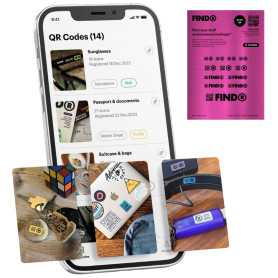 Autocollants QR code FindR Sticker Feuille de 12 Ronds Alliage Brossé Rose Interactive et Pratiques