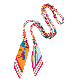 Collier de Coque de Téléphone avec Cordon Long - Sangle Bandoulière 115 CM - Série H - Orange et Rouge - Pratique et Élégant