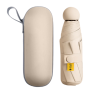 Parapluie Compact Beige avec Housse - Parfait pour Voyager et Rester au Sec