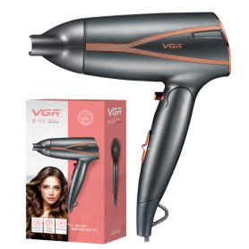 Sèche-Cheveux Pliable VGR V429 Noir 1200/1600W Double Tension 2 Vitesses – Compact et Puissant