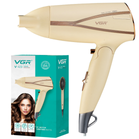 Foldable Hair Dryer 1200/1600W Dual Voltage 2-Speed - VGR V429 Black